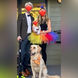 Rainbow Tutu and blue Headband, Kevin from Up inspired costume.